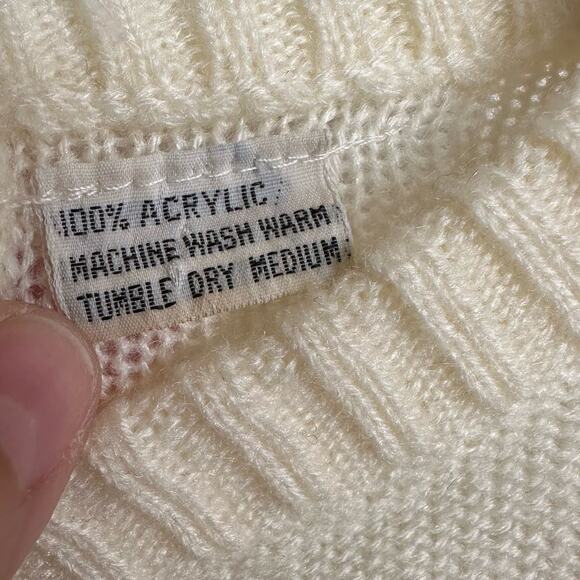 Vintage 60s 70s Dayne Taylor Vintage Floral Embroidered Crew Neck Knit Sweater - Picture 4 of 7